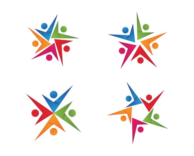 Icono de vector de plantilla de logotipo de cuidado comunitario x9
