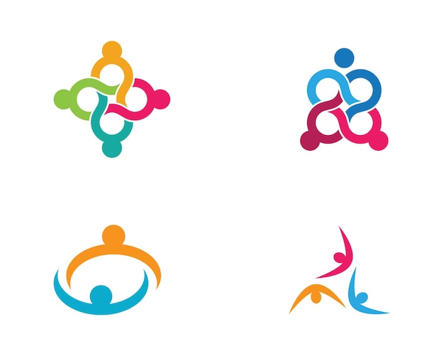 Icono de vector de plantilla de logotipo de cuidado comunitario