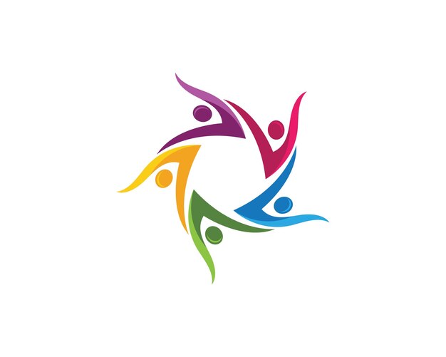 Icono de vector de plantilla de logotipo de cuidado comunitario