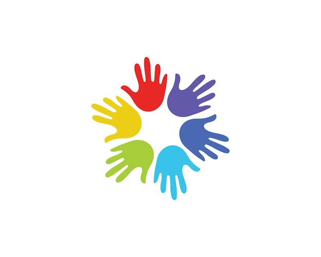 Icono de vector de plantilla de logotipo de cuidado de mano