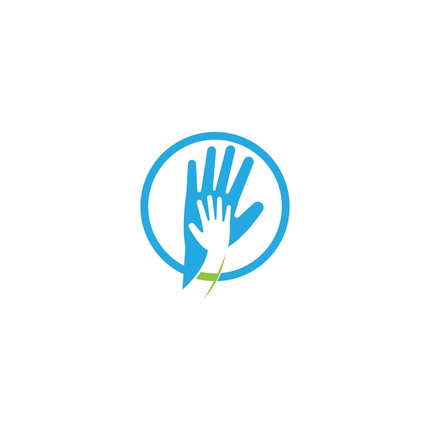 Icono de vector de plantilla de logotipo de cuidado de manos Business