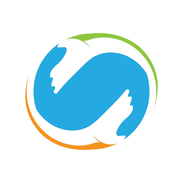 Icono de vector de plantilla de logotipo de cuidado de manos Business