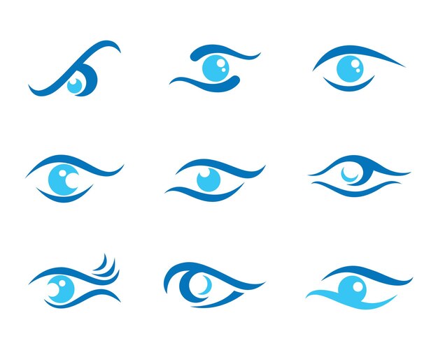 Icono de vector de plantilla de logotipo de cuidado de ojos