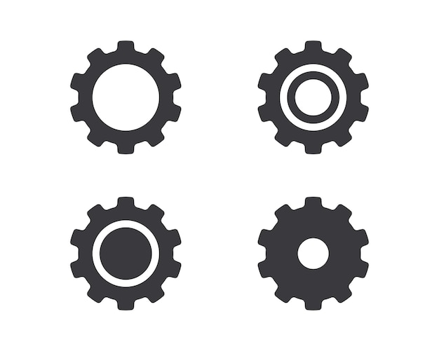 Icono de vector de plantilla de logotipo de engranaje