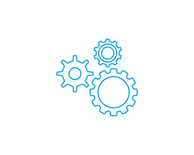 Icono de vector de plantilla de logotipo de engranaje