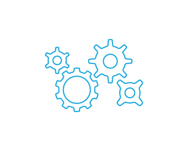 Icono de vector de plantilla de logotipo de engranaje
