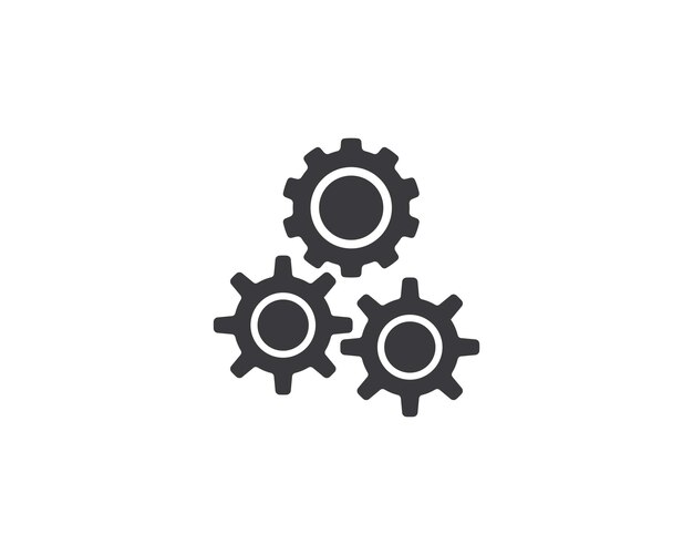 Icono de vector de plantilla de logotipo de engranaje