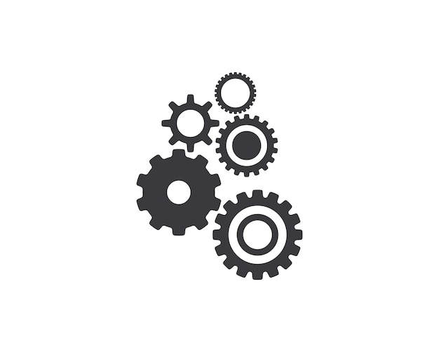 Icono de vector de plantilla de logotipo de engranaje