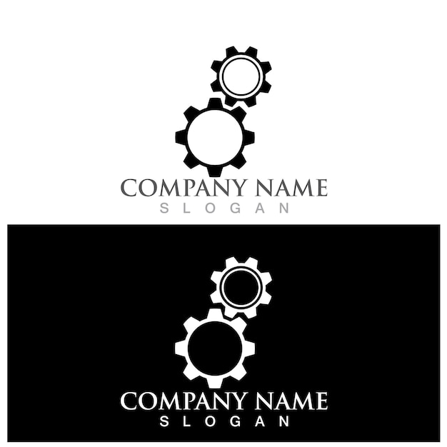 Icono de vector de plantilla de logotipo de engranaje