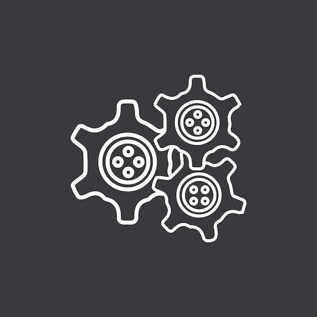 Icono de vector de plantilla de logotipo de engranaje