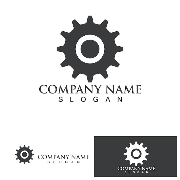Icono de vector de plantilla de logotipo de engranaje