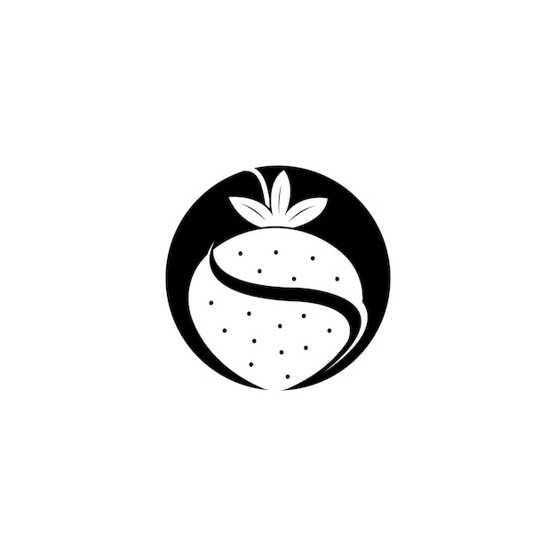 Icono de vector de plantilla de logotipo de fresa