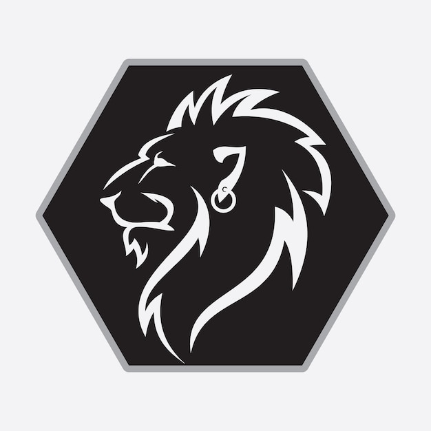 Icono de vector de plantilla de logotipo de León