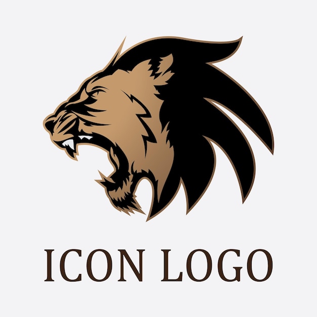 Icono de vector de plantilla de logotipo de León