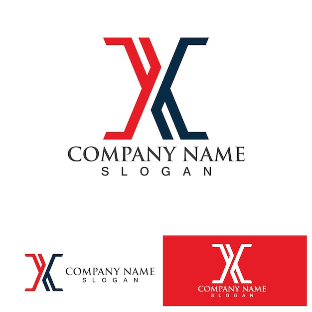 Icono de vector de plantilla de logotipo de letra X