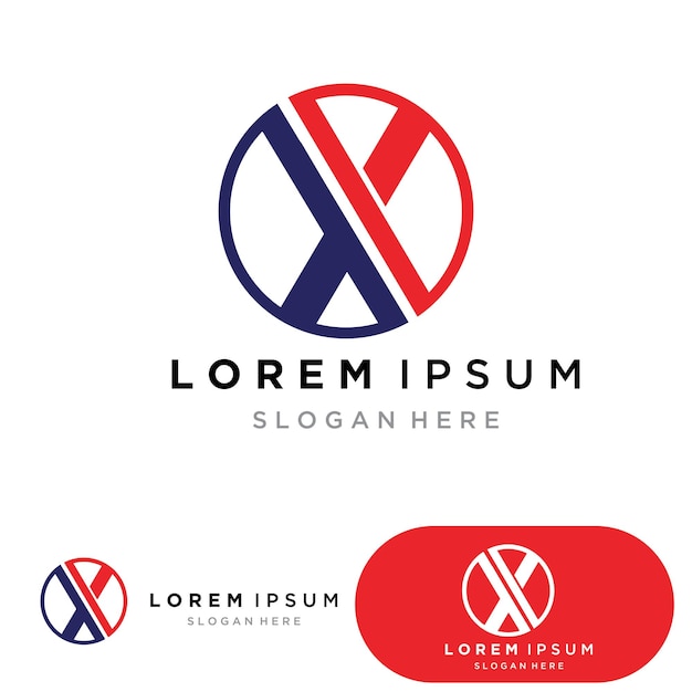 Icono de vector de plantilla de logotipo de letra X
