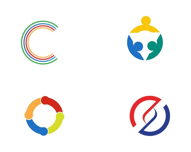 Icono de vector de plantilla de logotipo de línea de círculo