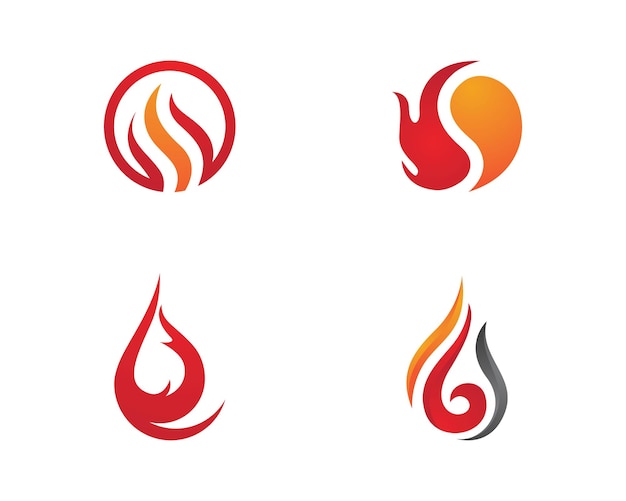 Icono de vector de plantilla de logotipo de llama de fuego Aceite