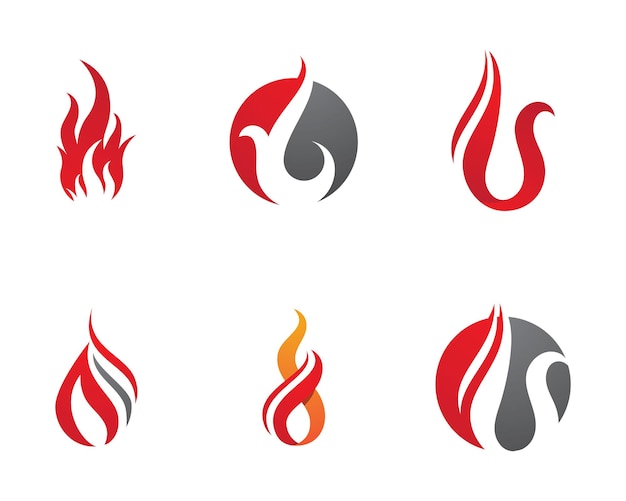 Icono de vector de plantilla de logotipo de llama de fuego concepto de logotipo de petróleo, gas y energía