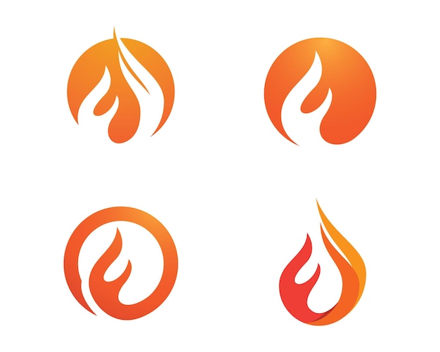 Icono de vector de plantilla de logotipo de llama de fuego Concepto de logotipo de petróleo, gas y energía