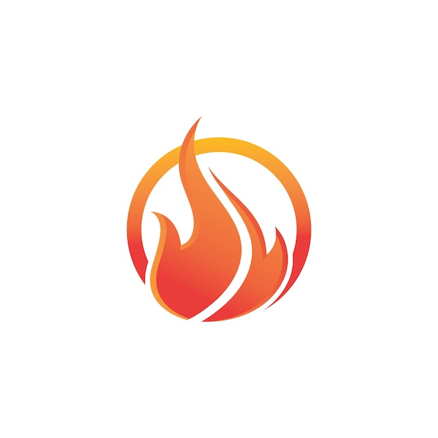 Icono de vector de plantilla de logotipo de llama de fuego Logotipo de gas y energía de petróleo