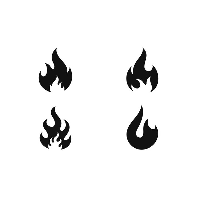 Icono de vector de plantilla de logotipo de llama de fuego Logotipo de gas y energía de petróleo