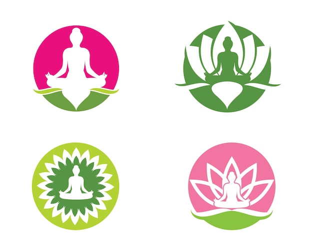 Icono de vector de plantilla de logotipo de meditación