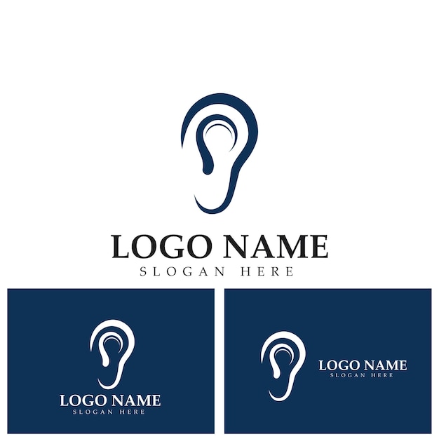 Icono de vector de plantilla de logotipo de oído