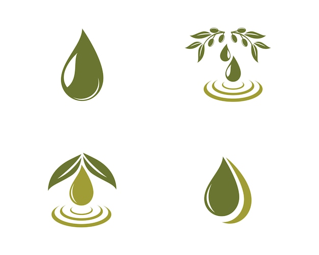 Vector icono de vector de plantilla de logotipo de oliva