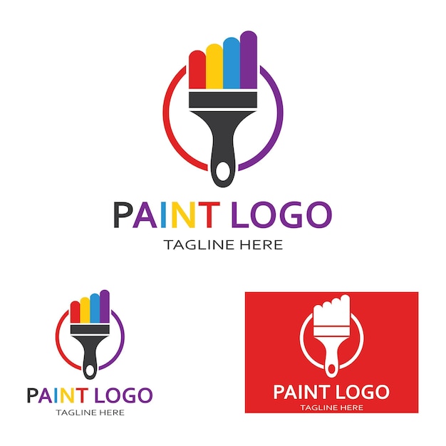 Icono de vector de plantilla de logotipo de pintura