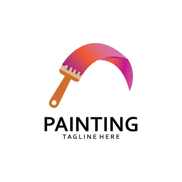 Icono de vector de plantilla de logotipo de pintura