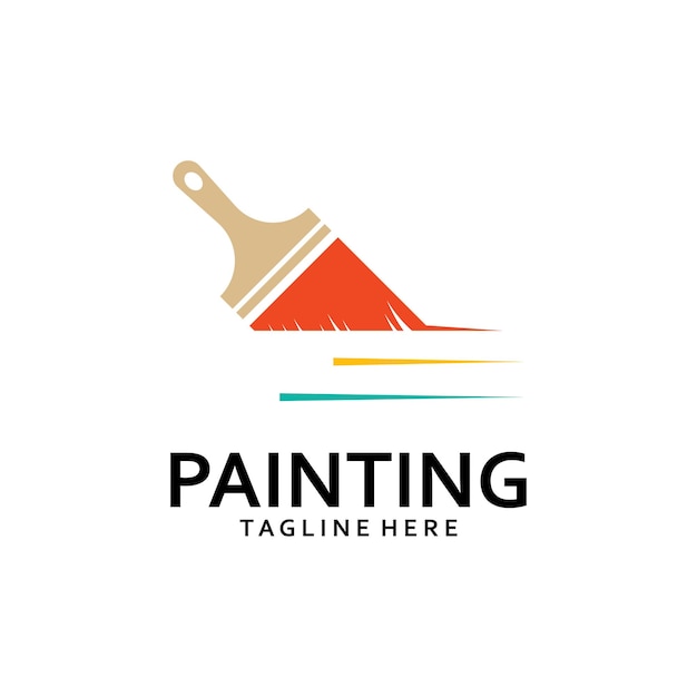 Icono de vector de plantilla de logotipo de pintura