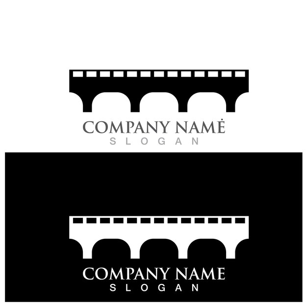 Icono de vector de plantilla de logotipo de puente