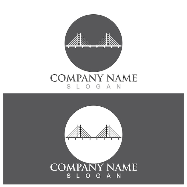Icono de vector de plantilla de logotipo de puente