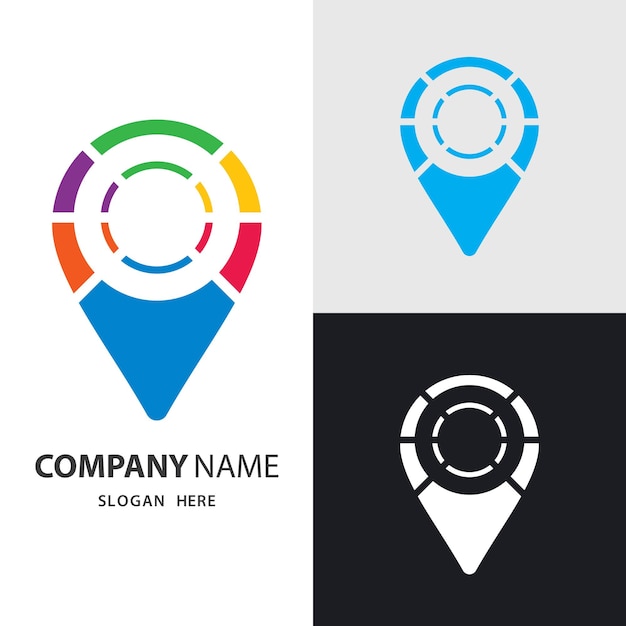 Icono de vector de plantilla de logotipo de puntero