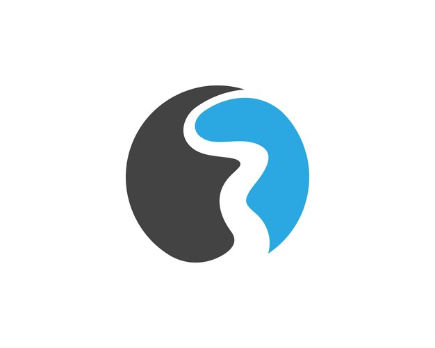 Icono de vector de plantilla de logotipo de río