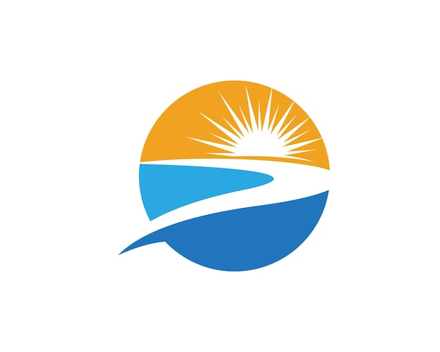 Icono de vector de plantilla de logotipo de río
