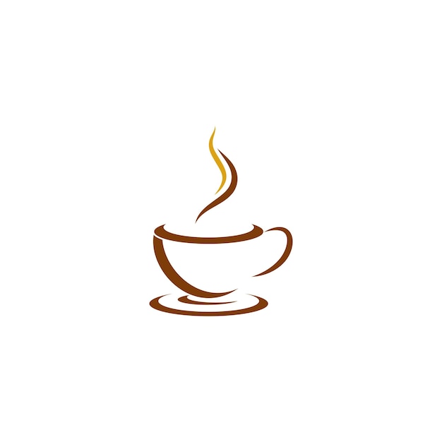 Icono de vector de plantilla de logotipo de símbolo de taza de café