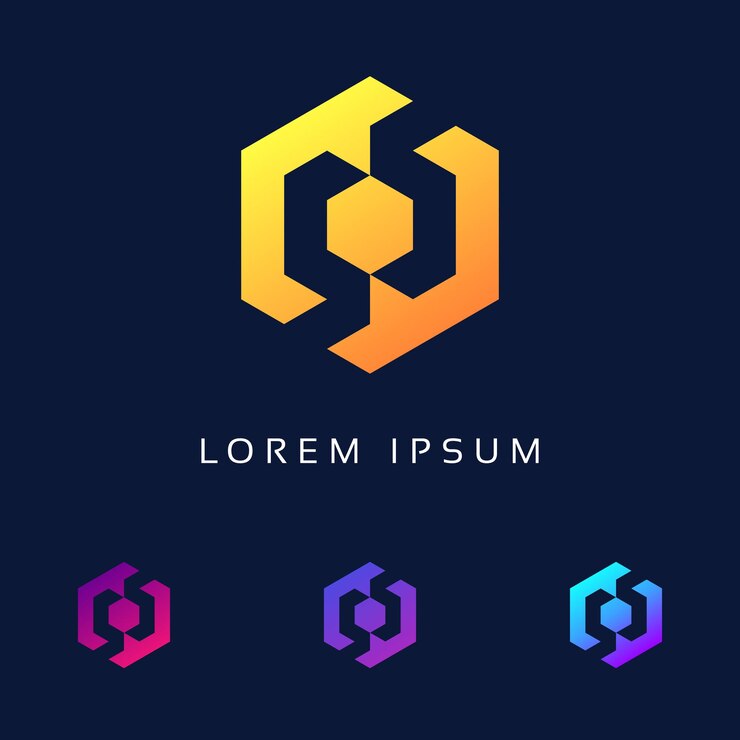 Vector icono de vector de plantilla de logotipo de tecnología abstracta ilustración de diseño de monograma geométrico blockchain