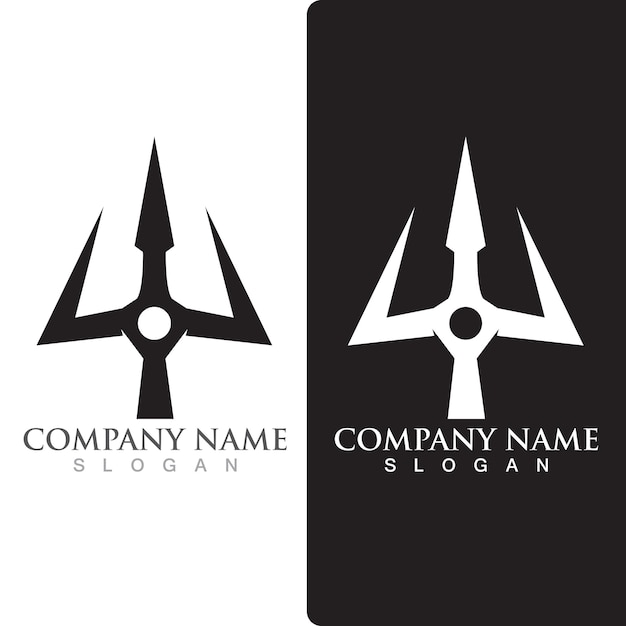 Icono de vector de plantilla de logotipo de Trident