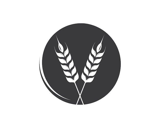 Icono de vector de plantilla de logotipo de trigo de agricultura