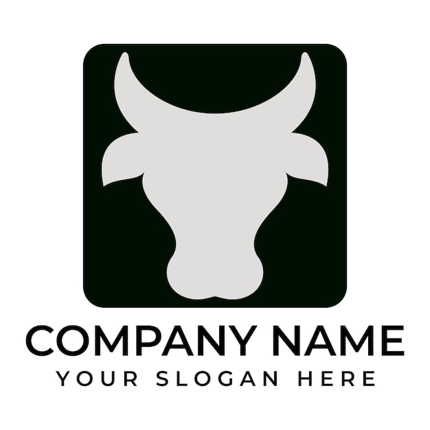 Icono de vector de plantilla de logotipo de vaca