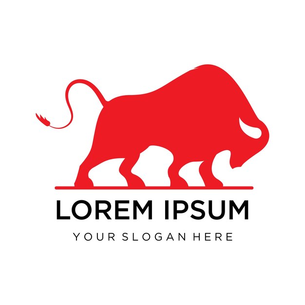 Icono de vector de plantilla de logotipo de vaca