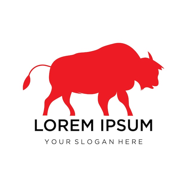 Icono de vector de plantilla de logotipo de vaca