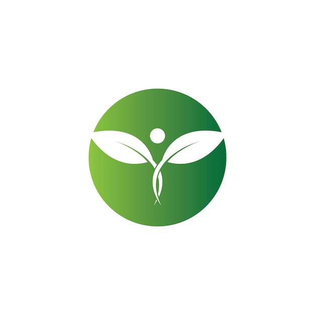 Icono de vector de plantilla de logotipo de vida sana de gente divertida