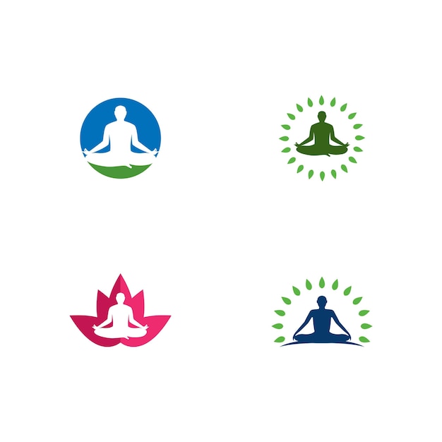 Icono de vector de plantilla de logotipo de yoga de meditación