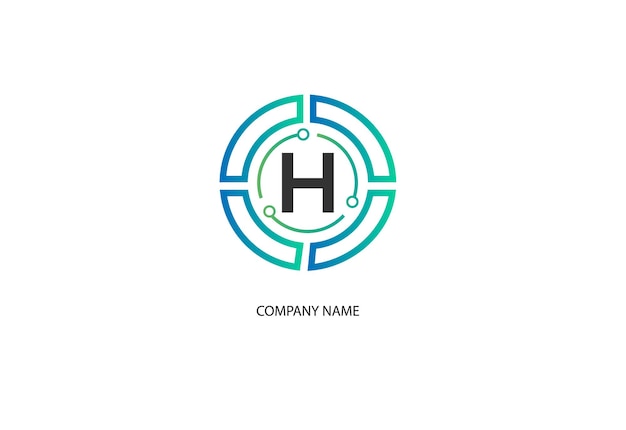 Icono de Vector de plantilla de negocio de tecnología de letra H