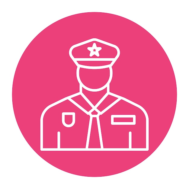 El icono del vector policial se puede utilizar para el conjunto de iconos de Derechos Humanos