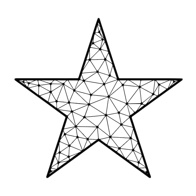 Icono de vector poligonal de estrella aislado en fondo blanco