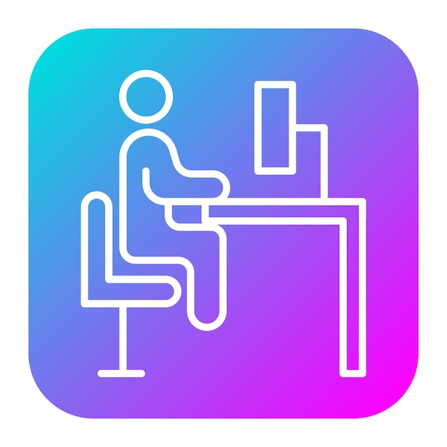 El icono del vector de posición sentado se puede utilizar para el conjunto de iconos de comodidad